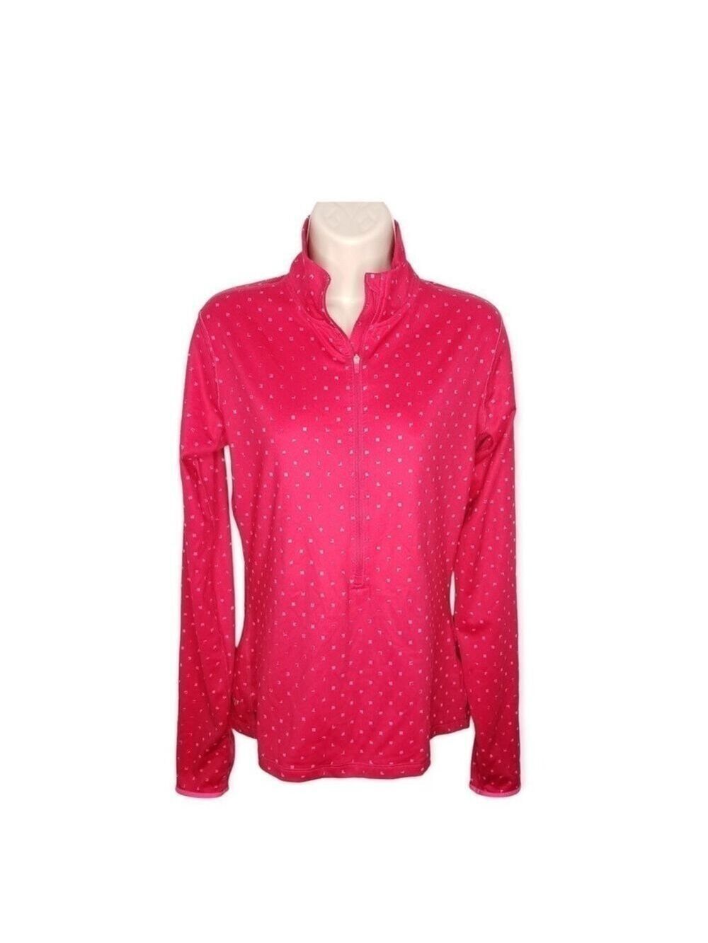 Nike Pro Dri-Fit Long Sleeve Red Half Zip‎ Pullover Athletic Top Women's Size M